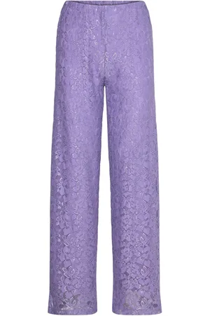Noella Bristol Lace Pants Bottoms Trousers Straight Leg Purple