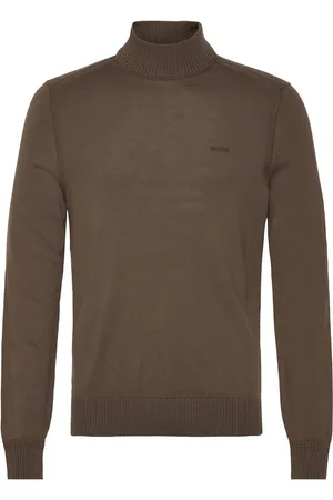 HUGO BOSS Avac_M Tops Knitwear Turtlenecks Khaki Green