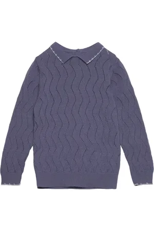FUB Baby Pointelle Blouse Tops Knitwear Pullovers Blue