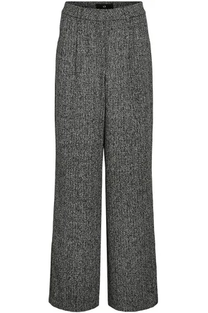 VILA Vievie Hw Wide Leg Tailored Pant Bottoms Trousers Suitpants Grey