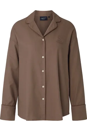 Lexington Caroline Organic Cotton Flannel Pajama Set Pyjama Brown