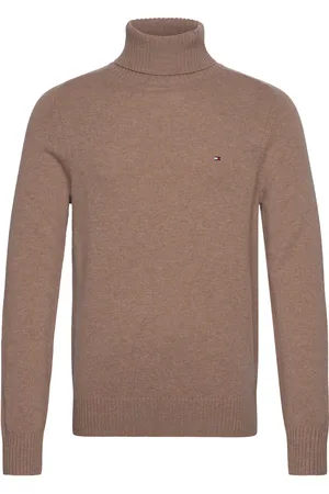 Tommy Hilfiger Lambswool Roll Neck Tops Knitwear Turtlenecks Beige