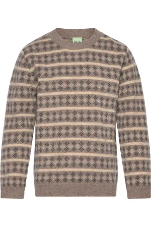 FUB Lambswool Sweater Tops Knitwear Pullovers Brown