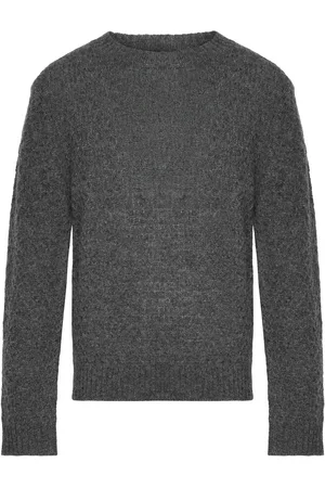 FUB Lambswool Crew Tops Knitwear Pullovers Grey
