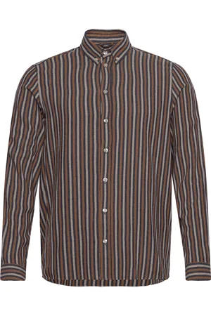 MOS MOSH Gallery Mmgtheo Stripe Shirt Tops Shirts Casual Brown