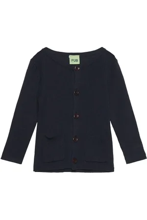 FUB Baby Rib Cardigan Tops Knitwear Cardigans Navy