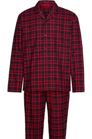 HUGO BOSS Flannel Check Pyjama Designers Night & Loungewear Pyjamas Red