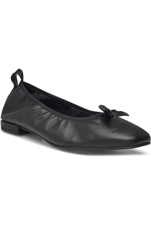ALOHAS Freya Brown Leather Ballet Flats Ballerinat Black