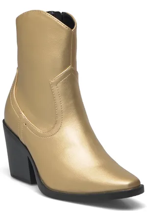 ONLY Onlbrooke-1 Pu Heeled Boot Shoes Boots Ankle Boots Ankle Boots With Heel Gold