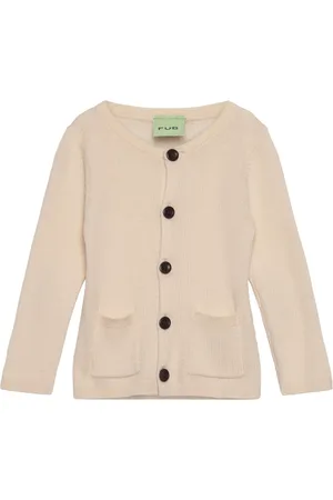 FUB Baby Rib Cardigan Tops Knitwear Cardigans Cream