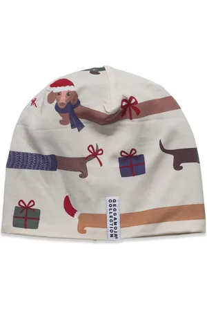 Geggamoja Bamboo Beanie Fleece Santa Dogs 65 Xxs 6-12 M Accessories Headwear Hats Beanie Cream