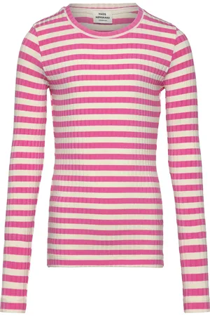 Mads Norgaard 5X5 Classic Stripe Talika Top Tops T-shirts Long-sleeved T-shirts Pink