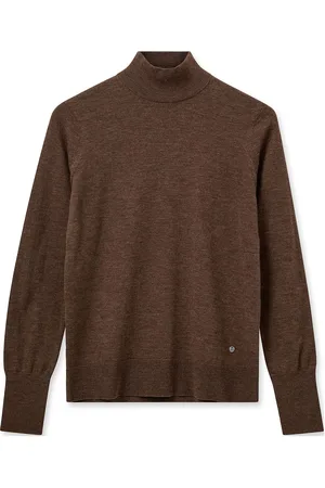 Mos Mosh Relena Highneck Knit Tops Knitwear Turtleneck Brown