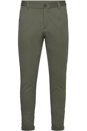 Lindbergh Superflex Knitted Cropped Pant Bottoms Trousers Chinos Green