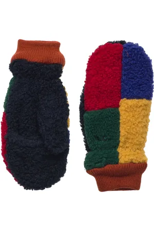 Bobo Choses Color Block Sheepskin Mittens Accessories Gloves & Mittens Mittens Red