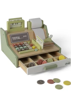 Dantoy Cash Register Wood In Gift Box 33 Parts Toys Role Play Toy Market Stalls & Accessories Multi/patterned