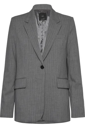 MANGO Pinstripe Suit Jacket Blazers Single Breasted Blazers Grey