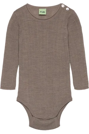 FUB Baby Rib Body Bodies Long-sleeved Brown