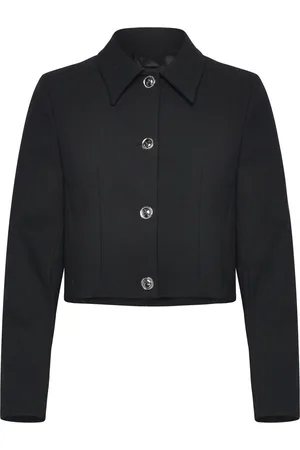 MANGO Butt D Cropped Jacket Outerwear Jackets Light-summer Jacket Black