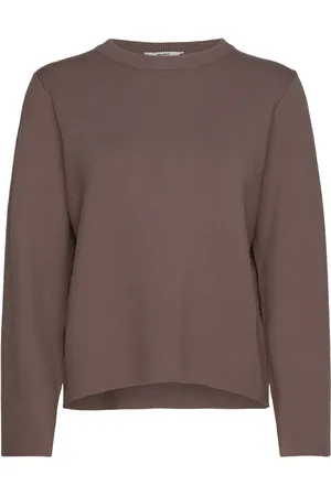 Object Objreynard Square Sleeve O-Neck Noos Tops Knitwear Jumpers Brown