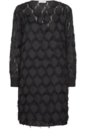 Coster Copenhagen Dress In Fluffy Lace Polvipituinen Mekko Black