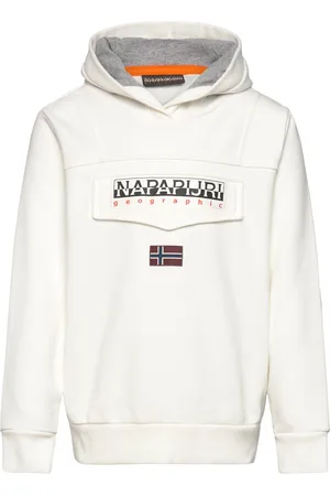 Napapijri Burgee Hoodie Tops Sweat-shirts & Hoodies Hoodies White