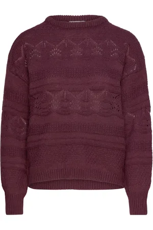 Ichi Ihastra Ls Tops Knitwear Jumpers Burgundy