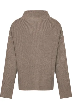 FUB High Neck Sweater Tops Knitwear Pullovers Brown