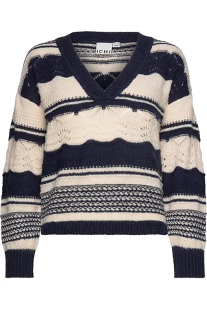 Ichi Ihastra Ls2 Tops Knitwear Jumpers Navy