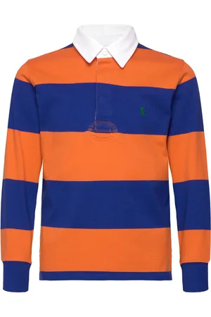 Ralph Lauren 16/1 Jersey-Lsydrugbym8-Kn-Rug Tops T-shirts Polo Shirts Long-sleeved Polo Shirts Blue