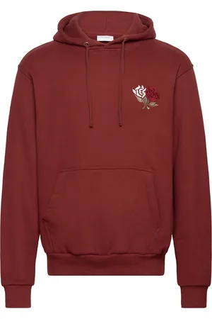 Les Deux Felipe Hoodie Tops Sweat-shirts & Hoodies Hoodies Burgundy