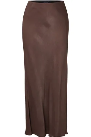 Lexington Naima Satin Skirt Skirts Maxi Skirts Brown