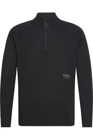 Black Halo Sorona Half Zip Sport T-shirts Long-sleeved Black