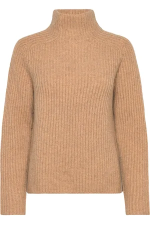 Mos Mosh Mmthyra Highneck Knit Tops Knitwear Turtleneck Beige