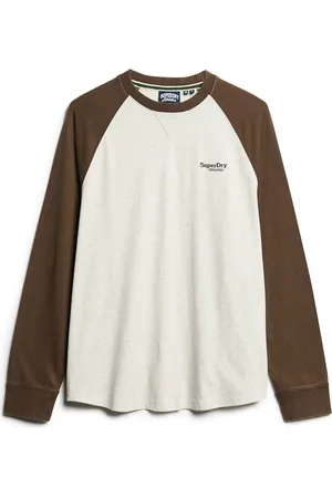 Superdry Essential Logo Baseball Ls Top Tops T-shirts Long-sleeved White