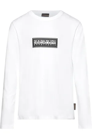 Napapijri Chamois Long Sleeve T-Shirt Tops T-shirts Long-sleeved T-shirts White