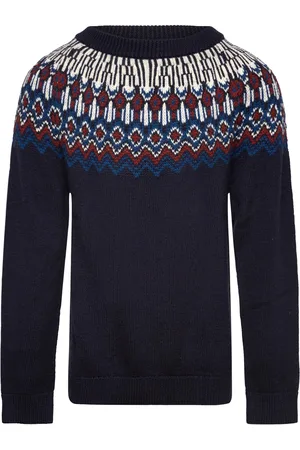 FUB Fair Isle Sweater Tops Knitwear Pullovers Navy