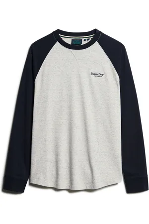Superdry Essential Logo Baseball Ls Top Tops T-shirts Long-sleeved Grey