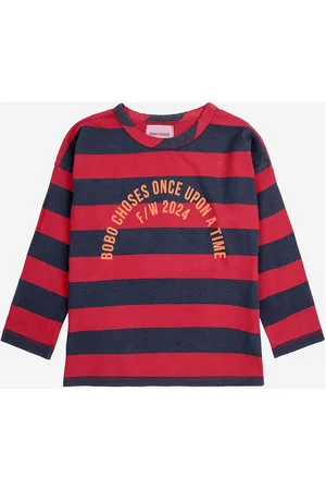 Bobo Choses Bobo Circle Stripes T-Shirt Tops T-shirts Long-sleeved T-shirts Red