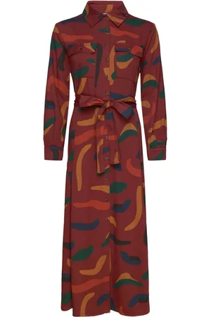 Bobo Choses Brushstrokes Printed Flared Long Dress Maksimekko Juhlamekko Brown