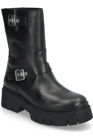 HUGO BOSS Kris_Bkbootie_Ltcaf Shoes Boots Ankle Boots Ankle Boots Flat Heel Black