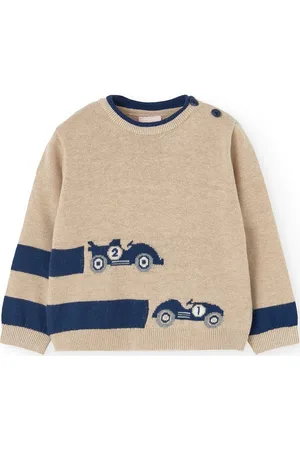 Boboli Knitwear Pullover For Baby Boy -Bci Tops Knitwear Pullovers Beige