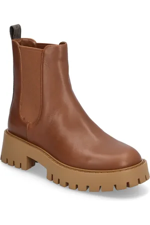 Michael Kors Asher Flat Bootie Shoes Chelsea Boots Brown