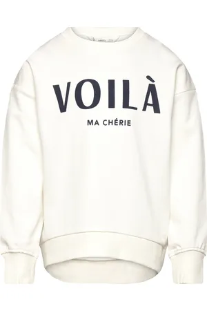 MANGO Printed Cotton Sweatshirt Tops Sweat-shirts & Hoodies Sweat-shirts White