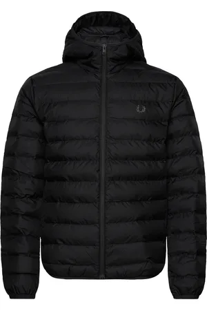 Fred Perry Hooded Insulated Jacket Vuorillinen Takki Topattu Takki Black
