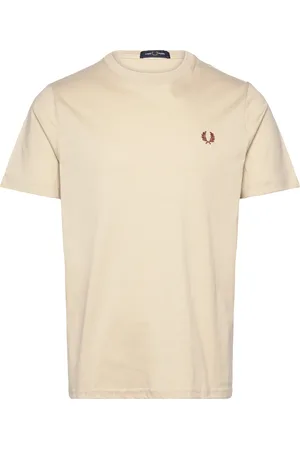 Fred Perry Crew Neck T-Shirt Tops T-shirts Short-sleeved Cream