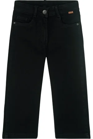 Boboli Denim Stretch Trousers For Girl -Bci Bottoms Jeans Regular Jeans Black