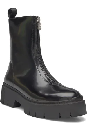 HUGO BOSS Kris_Zipbootie_Brpu Shoes Boots Ankle Boots Ankle Boots Flat Heel Black