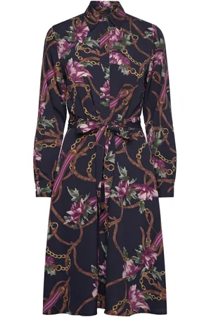 Ralph Lauren Print Crepe Shirtdress Lyhyt Mekko Black