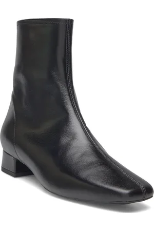MANGO Leather Heeled Boots Shoes Boots Ankle Boots Ankle Boots With Heel Black